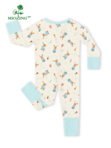Vêtements pour bébé tendance Miozing pour Pâques - Combinaison pour bébé en fibre de bambou écologique, design mignon avec fermeture éclair bidirectionnelle, en stock - Product Image 3