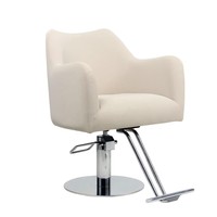 Fauteuil de Barbier Hydraulique Marron Moderne, Chaise de Coiffure Confortable en Cuir PU avec Repose-Pieds pour Salon de Coiffure et Barbier