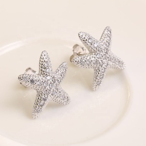 PANKOO ED0144 <span class=keywords><strong>Orecchini</strong></span> a Perno a Forma di <span class=keywords><strong>Stella</strong></span> <span class=keywords><strong>Marina</strong></span> in <span class=keywords><strong>Argento</strong></span> Sterling 925 per Donne, Gioielli alla Moda con Zirconi per Anniversari e Feste - Product Image 5