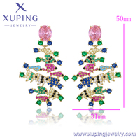 Boucles d'oreilles pour femme, bijoux brésiliens en laiton plaqué or, 650