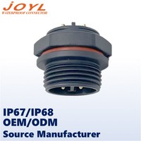 Connecteur étanche JOYL M20 en nylon à verrouillage frontal, mâle, 2-21 broches, 20A 450V IP67/IP68 pour alimentation industrielle et contrôle
