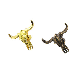 Bull Head Handle Zinc Alloy Cabinet <b>Drawer</b> <b>Knob</b> Antique Bronze Gold French Style Novelty Shape Durable - Product Image 5