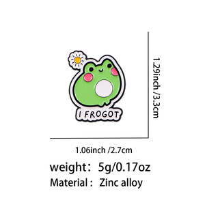 8 styles de pin's émaillés drôles en forme de grenouille, broches grenouille à citations sarcastiques, badges de revers mignons en dessin animé pour sac à dos, veste, vêtements, cadeau - Product Image 5