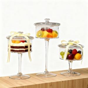 Kubah Kaca Bentuk Kerucut Alas Kaca Ramah Lingkungan Penjaga Kesegaran Buatan Tangan untuk Kue Pernikahan Pesta Ulang Tahun <span class=keywords><strong>Dessert</strong></span> - Product Image 2