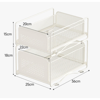 Prix de gros : Organisateur de rangement blanc pour armoire de cuisine, avec tiroir coulissant, porte-couvercles de casseroles, porte-cuillères et panier pour armoire sous évier