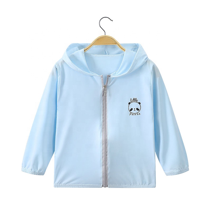 Уличная Защита от УФ-лучей, Солнцезащитная одежда с капюшоном, Детское пальто, рубашка на молнии