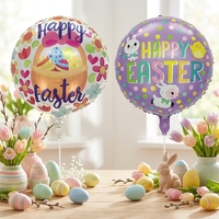 Ballons Lapin BLN, Ballons Joyeux de Pâques, Œufs Colorés, Poussins, Ballon en Aluminium Lapin, pour Fêtes Printanières, Baby Shower, Noël