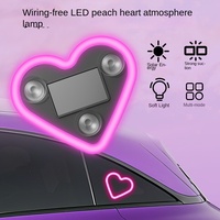 Lumières solaires triangulaires CJH pour vitres de voiture, lumières néon en forme de cœur, lumières d'ambiance en forme de pêche, pour intérieurs de voiture, cadeaux originaux