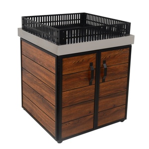 ชั้นวางแ<span class=keywords><strong>สด</strong></span>งผลไม้และผักแบบเหล็ก-<span class=keywords><strong>ไม้</strong></span> ดีไซน์สำหรับซูเปอร์มาร์เก็ตจากโรงงานโดยตรง - Product Image 3