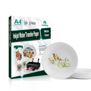 Papel de Calcomanía <span class=keywords><strong>para</strong></span> Impresora de Inyección de Tinta, 10 Hojas Transparentes/10 Hojas Blancas, 20 Hojas Tamaño A4, Papel Imprimible <span class=keywords><strong>para</strong></span> Transferencia por Agua - Product Image 1