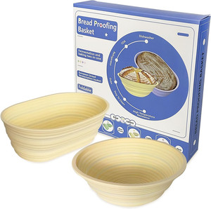 Custom Silicone Bread Proofing Basket <b>Collapsible</b> Bread <b>Bowls</b> for Rising and Baking - Product Image 1