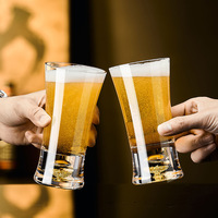 Nouvel ensemble de verres à bière pression haut de gamme en verre cristal turquoise, grande capacité, pour usage domestique, verre à vin de grande valeur et au design raffiné