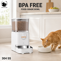 Distributeur automatique de nourriture pour chats et chiens 4L, sans stress au travail, boutons simples, repas programmés, bol en acier inoxydable 304, facile à nettoyer