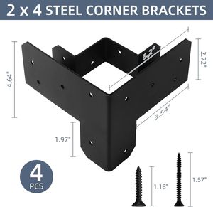 Kit de supports d'angle d'établi robustes pour supports d'angle droit à 3 voies en bois 2x4 pour table de travail en bois - Product Image 3