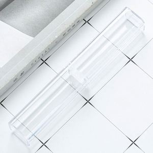 Clear Acrylic Fashionable GEOMETRY Pattern Carved Rectangle Pencil <b>Box</b> Personalized Pen Case for Promotional <b>Gifts</b> - Product Image 4