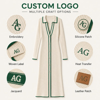 Robe boutonnée pour femme, vente chaude d'automne, chemise modeste, forme du corps, décontractée, pull en tricot, jupe