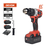 DEVON 20 V batterie Li perceuse électrique 5282-Li-20 vitesse Variable Brushless Impact puissance sans fil Mini perceuse Ce certificat charge