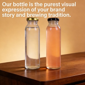 Botella de Vidrio Transparente para Jugo de 500 ml para Bebidas, <span class=keywords><strong>Brandy</strong></span>, Bebidas Energéticas con Tapa de Rosca y Estampado en Caliente - Product Image 3