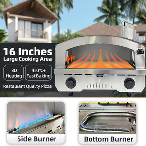 Four à pizza au gaz, <span class=keywords><strong>prix</strong></span> Chine, four à combustible, cuisson, capacité 16, utilisation Naples, toasts combinés, four à pizza - Product Image 2