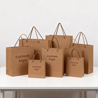 Vente flash - Sacs cadeaux en papier kraft ivoire personnalisés avec logo imprimé à l'écran pour vêtements, chaussures, bijoux, montres