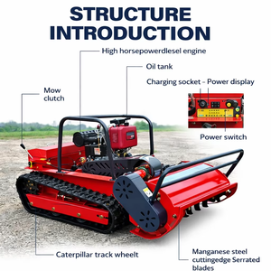 Cortacésped Robótico Inteligente <span class=keywords><strong>de</strong></span> Alta Resistencia 24V, Cortadora <span class=keywords><strong>de</strong></span> Césped Inalámbrica <span class=keywords><strong>de</strong></span> 800mm, 1000mm, 1200mm, <span class=keywords><strong>Tractor</strong></span> Cortacésped Diésel <span class=keywords><strong>de</strong></span> 192cc con Control Remoto - Product Image 3