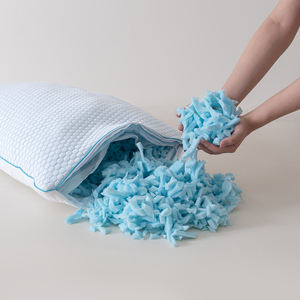 Oreiller de refroidissement mousse à mémoire déchiquetée réglable Loft bambou naturel refroidisseur oreillers coussin reine 20X30 pouces - Product Image 3