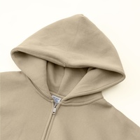 Sweat à capuche zippé en polaire 345 g/m² nouvelle collection automne-hiver, couleur unie, coupe oversize ample et épaisse