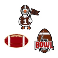 Broches en métal en gros pour le sport, personnalisées, motif canard mignon, style dessin animé, accessoires en métal pour vêtements, thème football américain