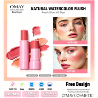 Fard à joues et teinte à lèvres hydratants à texture gelée avec logo personnalisé, double usage, légers, non collants, longue tenue, résistants à l'eau, marque privée