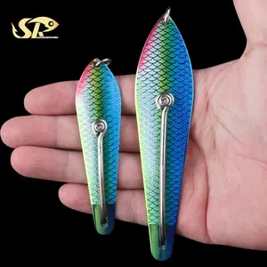 SUPERIORFISHING Tolling kaşık paslanmaz çelik yem balıkçılık cazibesi tek kanca N6D ile kaşık sürdü