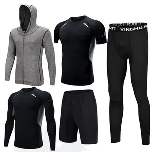 Gym Fitness Sport Wear Men Set 5 pcs/sets Sport Clothes Men