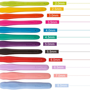 QIAO Crochet crochet mélange taille 2MM 3MM 4MM poignée souple crochets à tricoter aiguilles bricolage artisanat fil <span class=keywords><strong>aiguille</strong></span> à <span class=keywords><strong>coudre</strong></span> - Product Image 1
