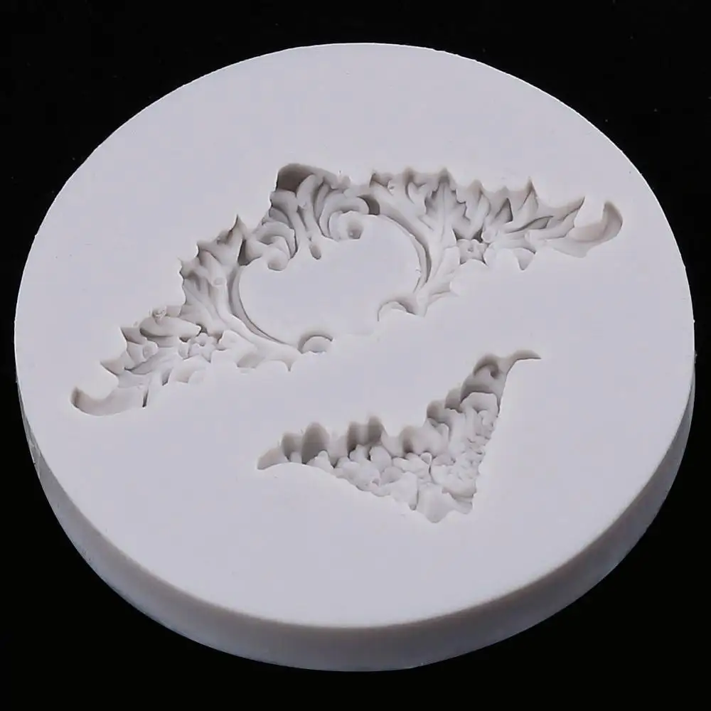 Vintage Relief Curlicues Scroll Bloeien Siliconen Fondant Mold Sugarcraft Bruiloft Taart Decoreren Gereedschappen Chocolade Mallen