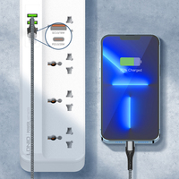 Multiprise universelle LDNIO SC5415 avec 5 prises AC et 4 chargeurs USB PD QC3.0, boîte de couleur blanche