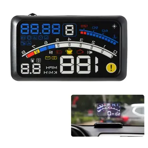 Vjoy Hud 5.5Inch Gps Snelheidsmeter Kilometerteller Auto Alarm Diagnostic Tools Obd Hud Display Navigatie