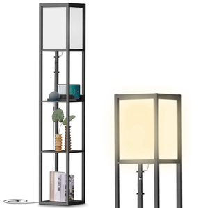 Đèn Sàn Có Kệ Đèn Sàn Hiện Đại Có Cổng USB & Ổ Cắm AC Lưu Trữ Đèn Gỗ Đứng Trưng Bày - Product Image 2