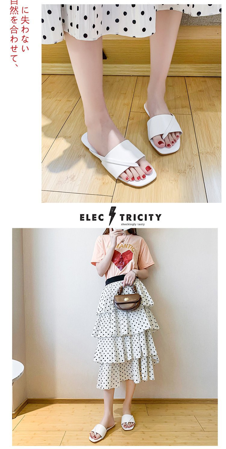 2021 Outdoor Flat Slides Slippers Non-slip Pu Flip Flops Slipper Women Summer Beach Casual Shoes
