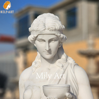 Escultura de Estatua de Hebe de mármol tallada a mano de tamaño natural MILY estilo griego para Villa al aire libre patio jardín
