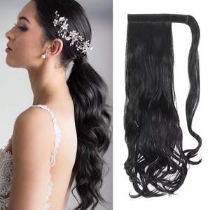 Extensions de cheveux queue de cheval à clipser de 17 pouces Wrap-Around Big Wavy Curly Ponytail Fluffy <span class=keywords><strong>Perruque</strong></span> synthétique pour femmes - Product Image 1