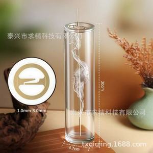 Glass Incense Burner With Metal Clips Dust Proof Aromatic Holder Home Decor Item - Product Image 2