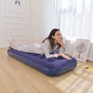 Cama de aire inflable para acampar, colchón de aire de un solo tamaño, cama de superficie flocada, 24 orificios para viajes y uso doméstico temporal - Product Image 1