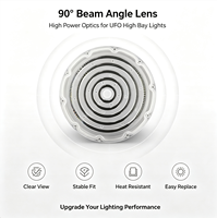 PC 90 de qualité optique supérieure °   Lentille LED à large distribution pour l'amélioration de l'éclairage UFO High Bay dans les entrepôts industriels et commerciaux