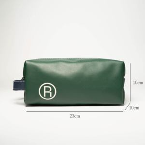Neceser de cuero verde eficiente Renovación Nuevo diseño Cremallera Bolsas de cosméticos para hombres - Product Image 2