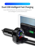 Lecteur MP3 portable pour voiture, émetteur FM stéréo, double USB, charge rapide, appels mains libres, prise en charge WAV, chargeur de voiture 1 an