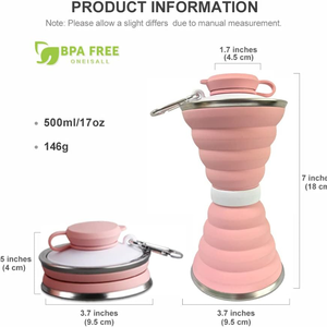 Tasse télescopique d'extérieur pour bain de bouche, portable, résistante aux hautes températures, en silicone pliable, pour café et eau, avec couvercle - Product Image 4