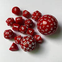 Set Dadu Polihedral Akrilik D3-D100 Dadu Angka Multi Sisi DND Dadu Kustom Besar 100 Sisi untuk Permainan RPG Meja