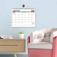 Nouveauté : Calendrier mural 18 mois, grand planificateur mensuel avec section de notes, calendrier à spirale pour l'organisation de la maison et du bureau