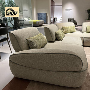 SHOKF Modern L-Shape Fabric Sectional <b>Sofa</b> <b>Set</b> With <b>Cushion</b> Back And Padded Arms For Living Room - Product Image 3