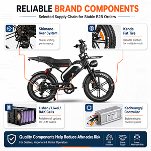 Vélo électrique QMHEEL S20 Pro pour adultes avec batterie longue autonomie et frein hydraulique pour la vente en ligne, entrepôt UE et stock US/AU. - Product Image 4