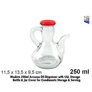 Dispensador de Aceite Arcuzoa Moderno de 250 ml con Botella de Almacenamiento de 1/4 L y Tapa para Guardar y Servir Condimentos - Product Image 2